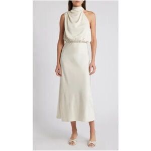 En Saison Cream Halter Midi Dress